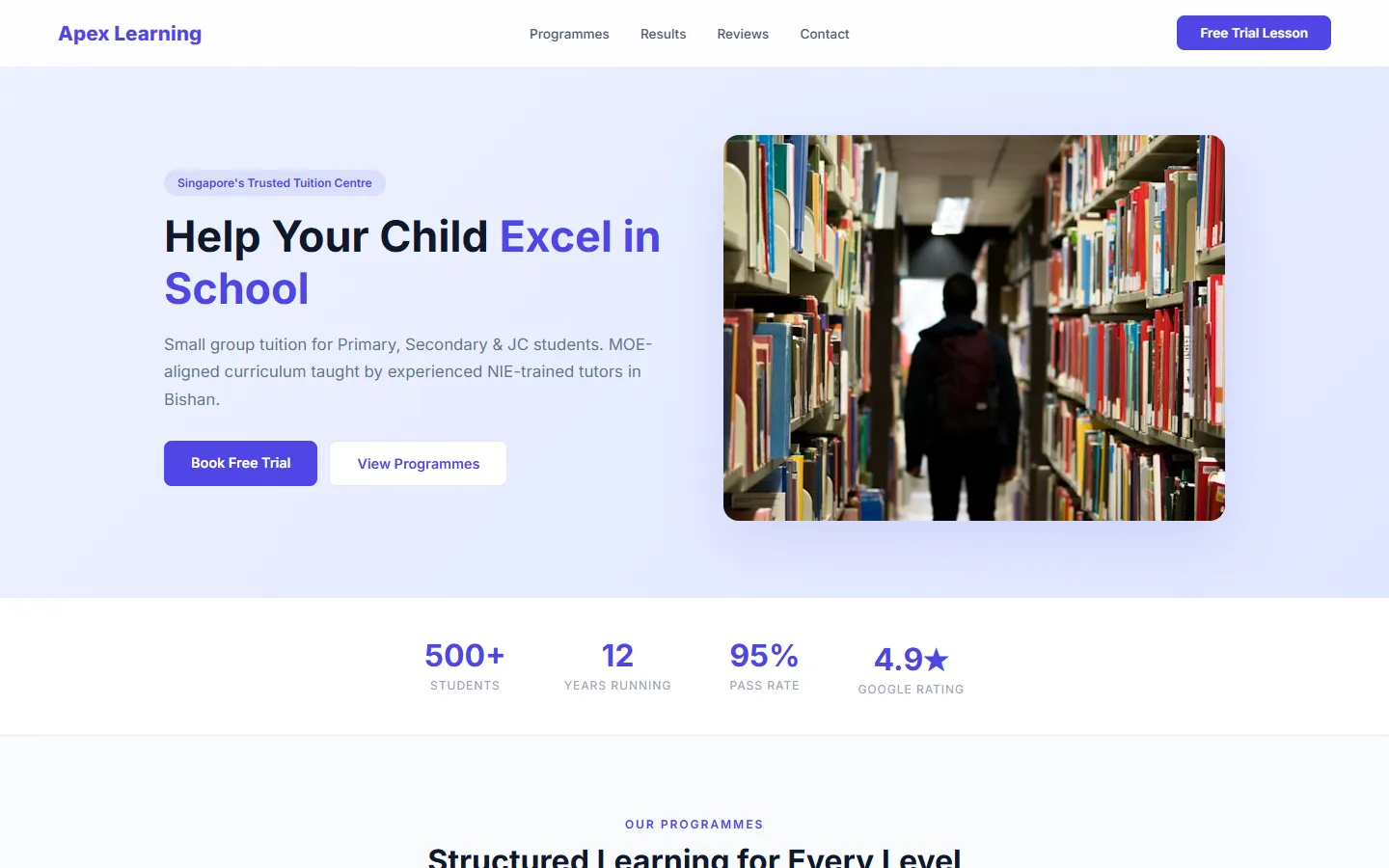 Apex Learning Centre website